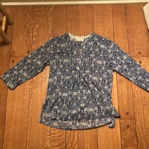 Roller Rabbit- Women's Small - Long Sleeved V neck Lightweight 100% Cotton Tunic